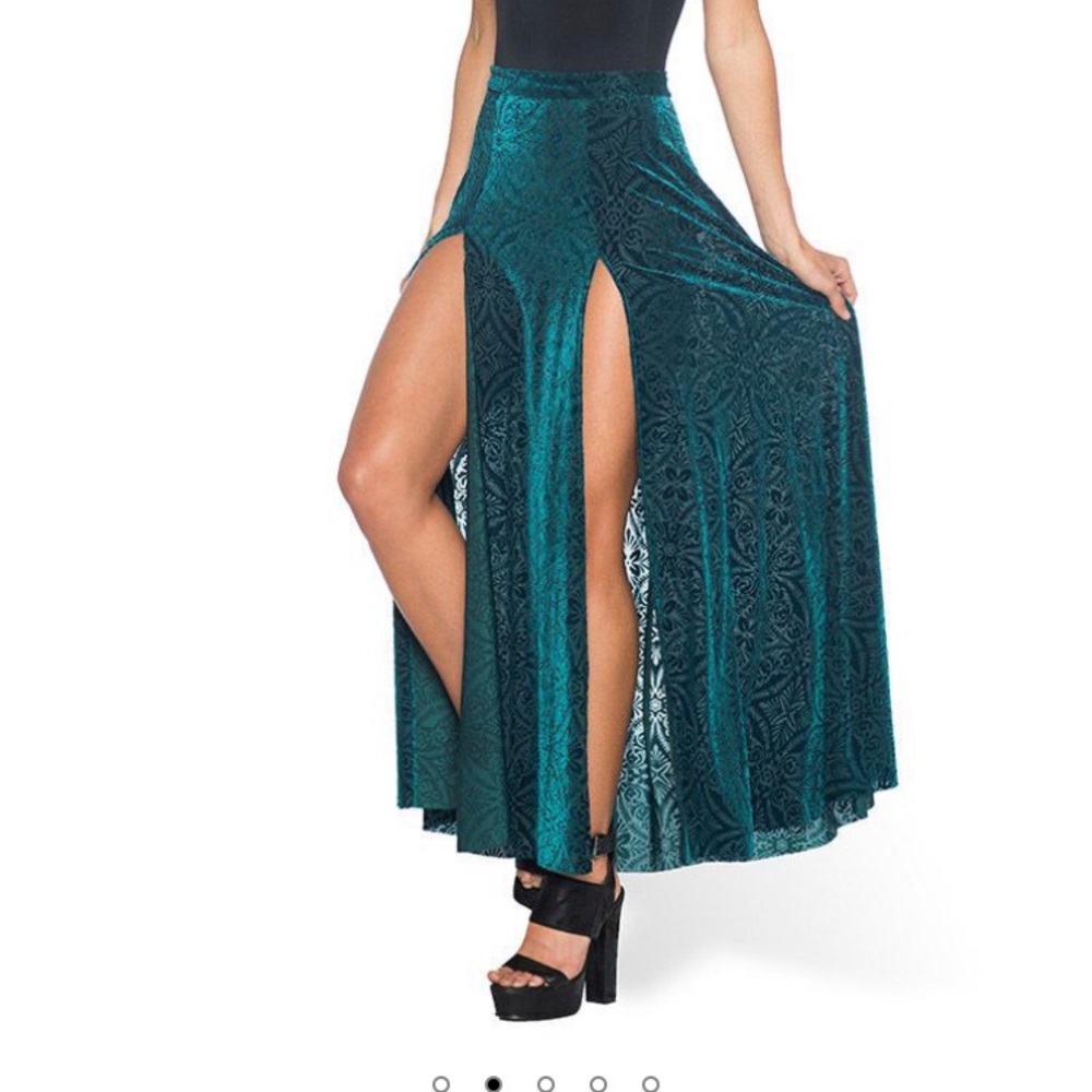 ISO Blackmilk Burned Velvet Elm Split Skirt